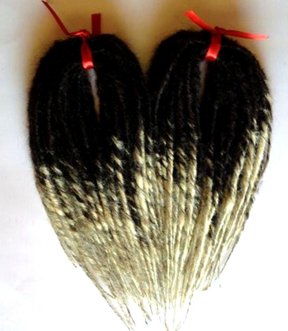 60 DE Double Ended Dreads Dreadlocks Black to Blonde Ombre Fade Hair Extensions